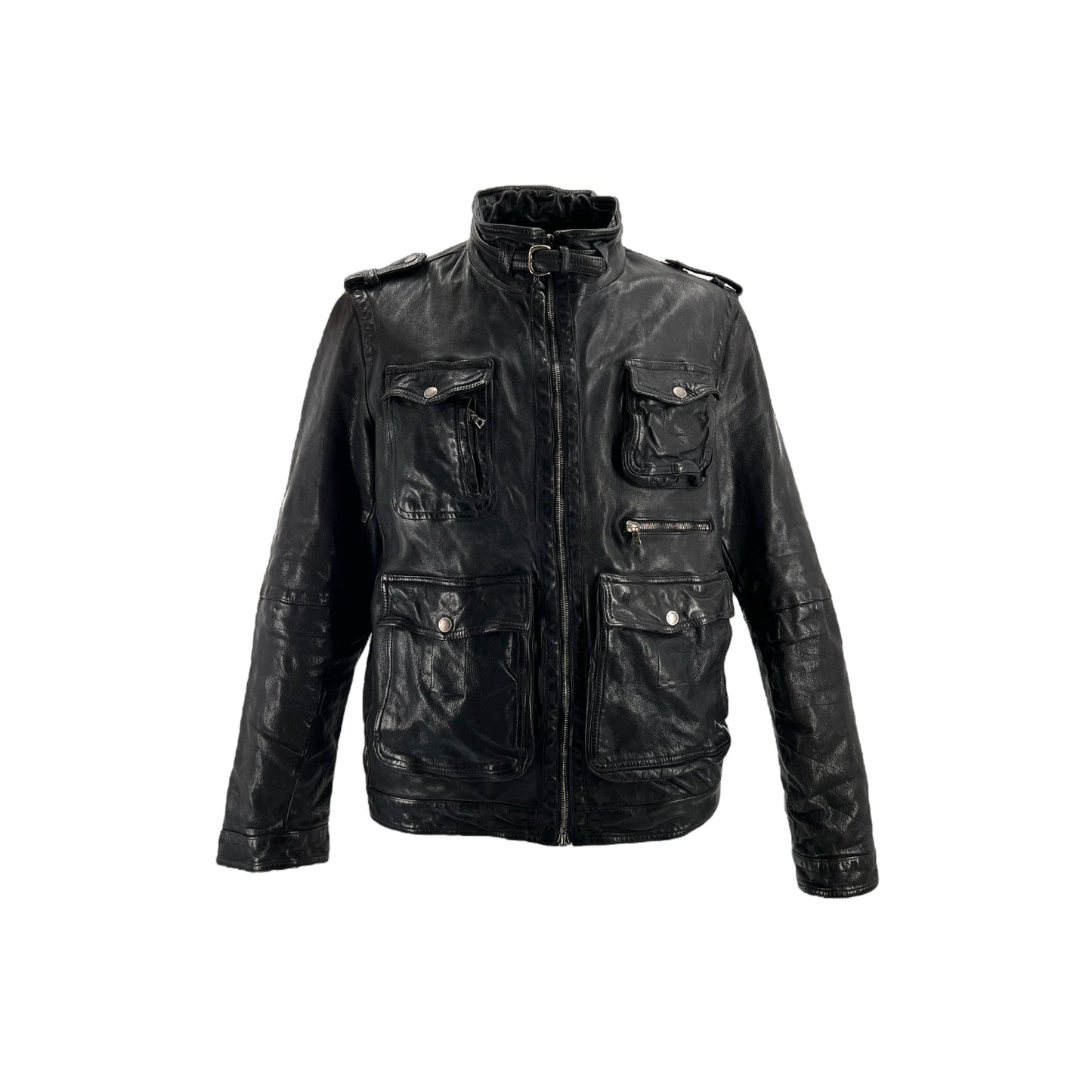 Neil Barrett - M65 Biker Jacket In Shrunken Leather, M & L