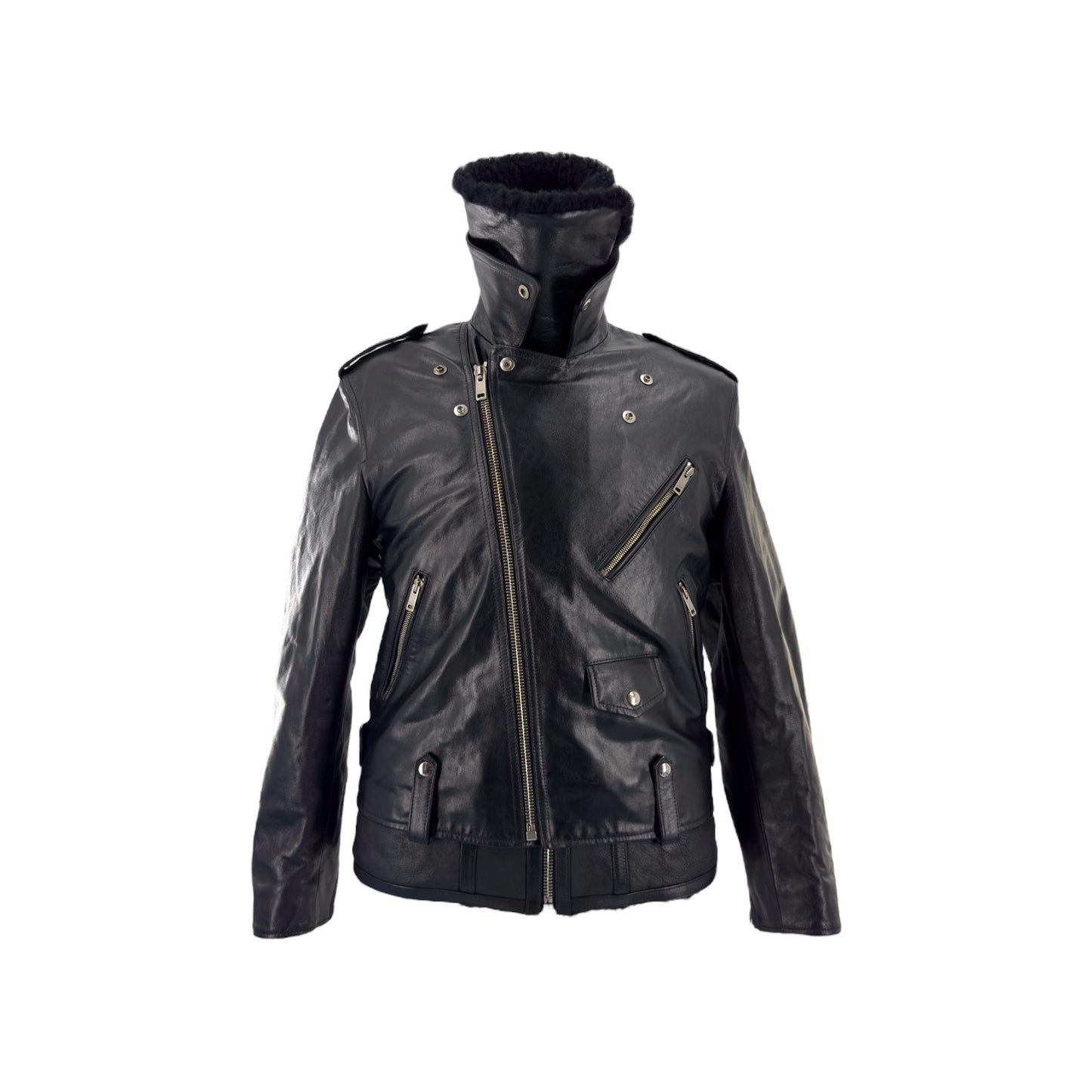 Givenchy - Biker Leather Jacket With Inner Shearling