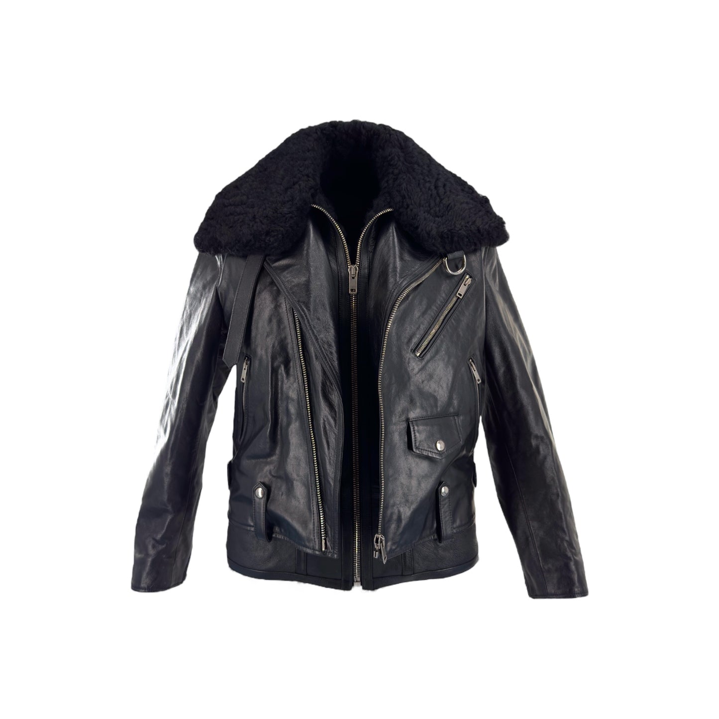 Givenchy - Biker Leather Jacket With Inner Shearling