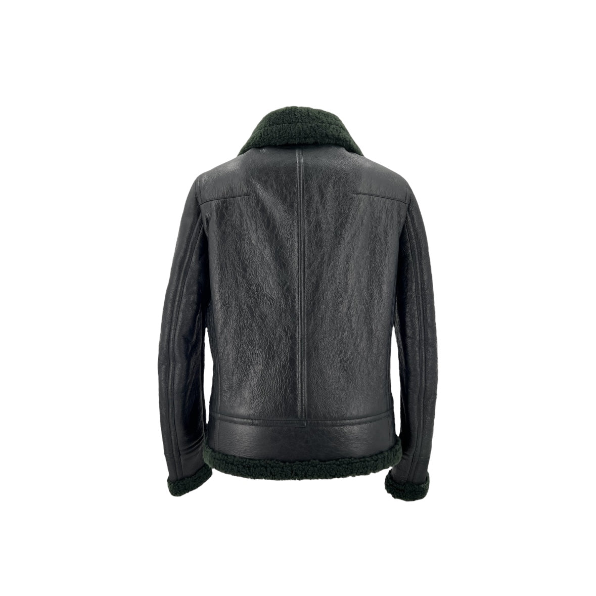 Dior - B-3 Leather Bomber With Green Shearling