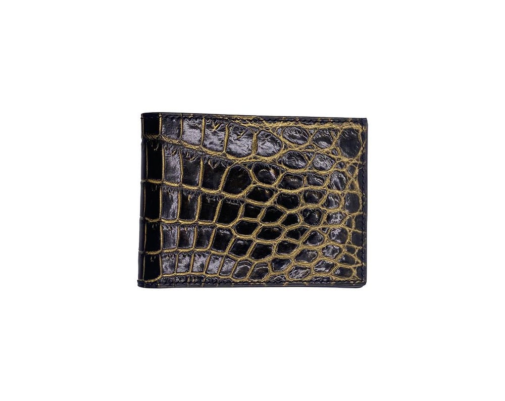 High-Gloss Crocodile Leather Wallet